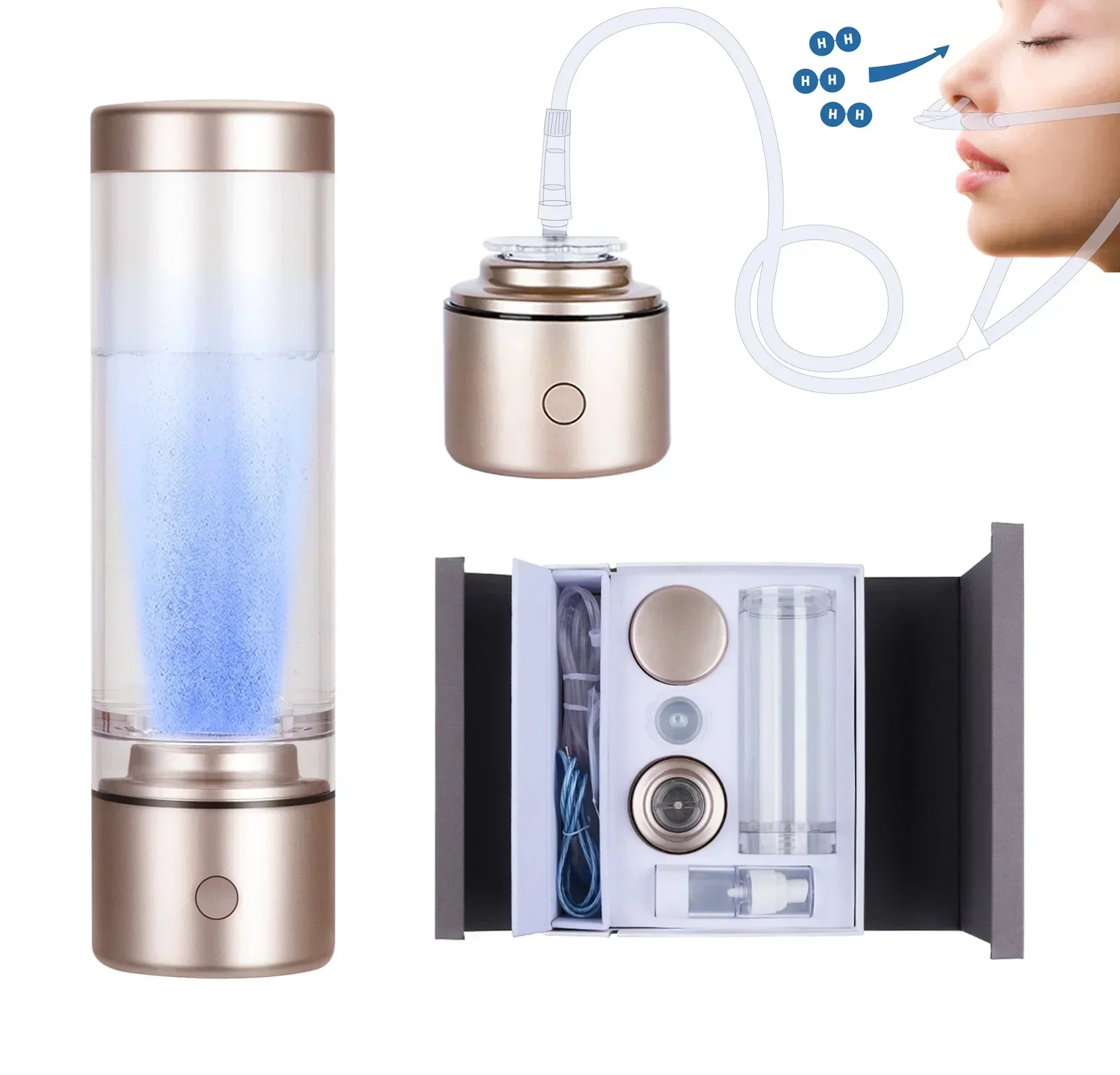 Cheap And Fine Hydrogen Electrolyzed Water H2 Generator Portable Hydrogen Inhalation Machine Outdoor Use Gifts For Parents Frien