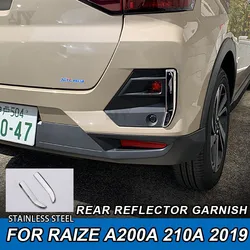 토요타 라이즈 A200A/210A 2019용 자동차 외장 트림 스테인리스 스틸 자동차 액세서리 2PCS 후방 반사판 보호 트림