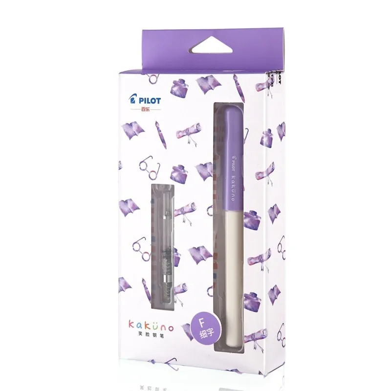 Japan PILOT Kakuno Parklane Smiley Face Pen FKA-1SR Replaceable Ink Bag Fountain Pen Transparent Student Practice Pen Stationery