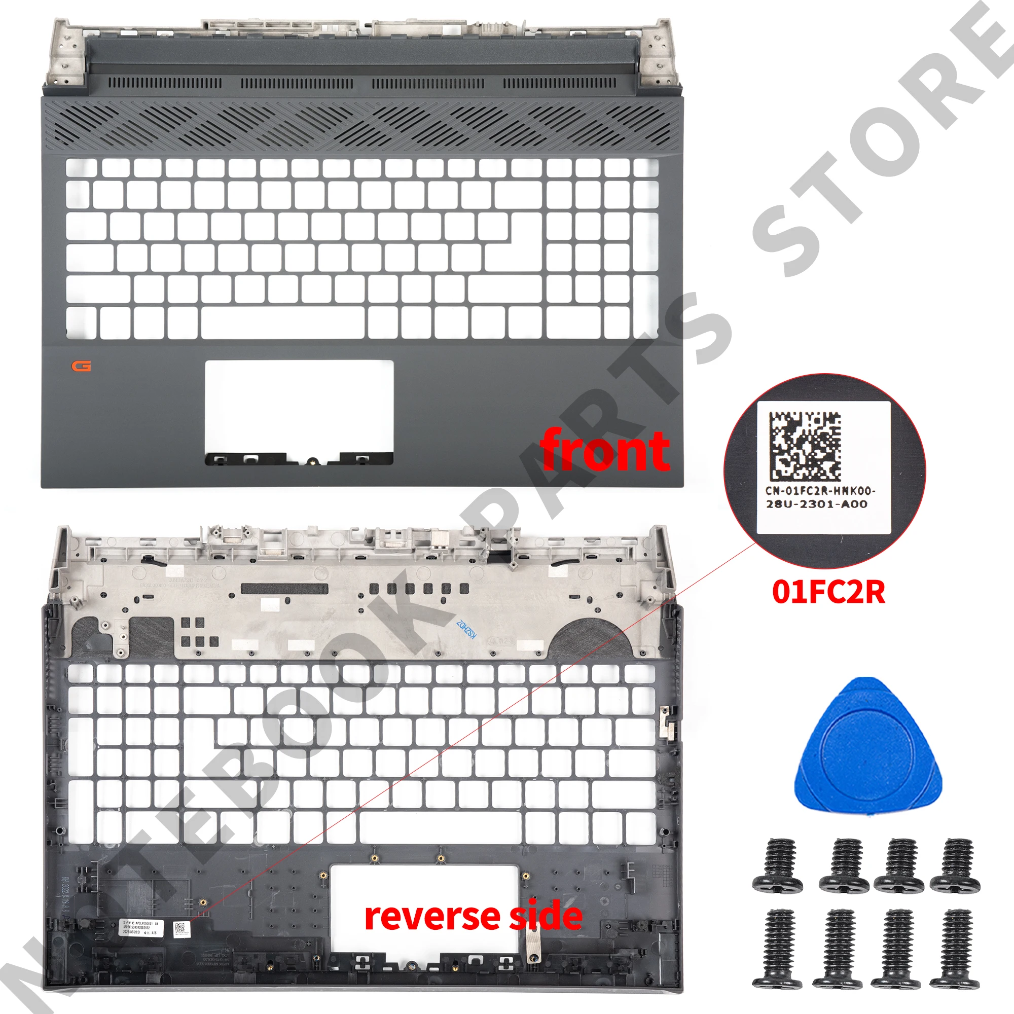 Imagem -04 - Novas Peças para G15 5510 5511 5515 5520 5525 P105f Capa Traseira Moldura Frontal Apoio para as Mãos Inferior Dobradiças 03wxnm 0487w2 Substituir