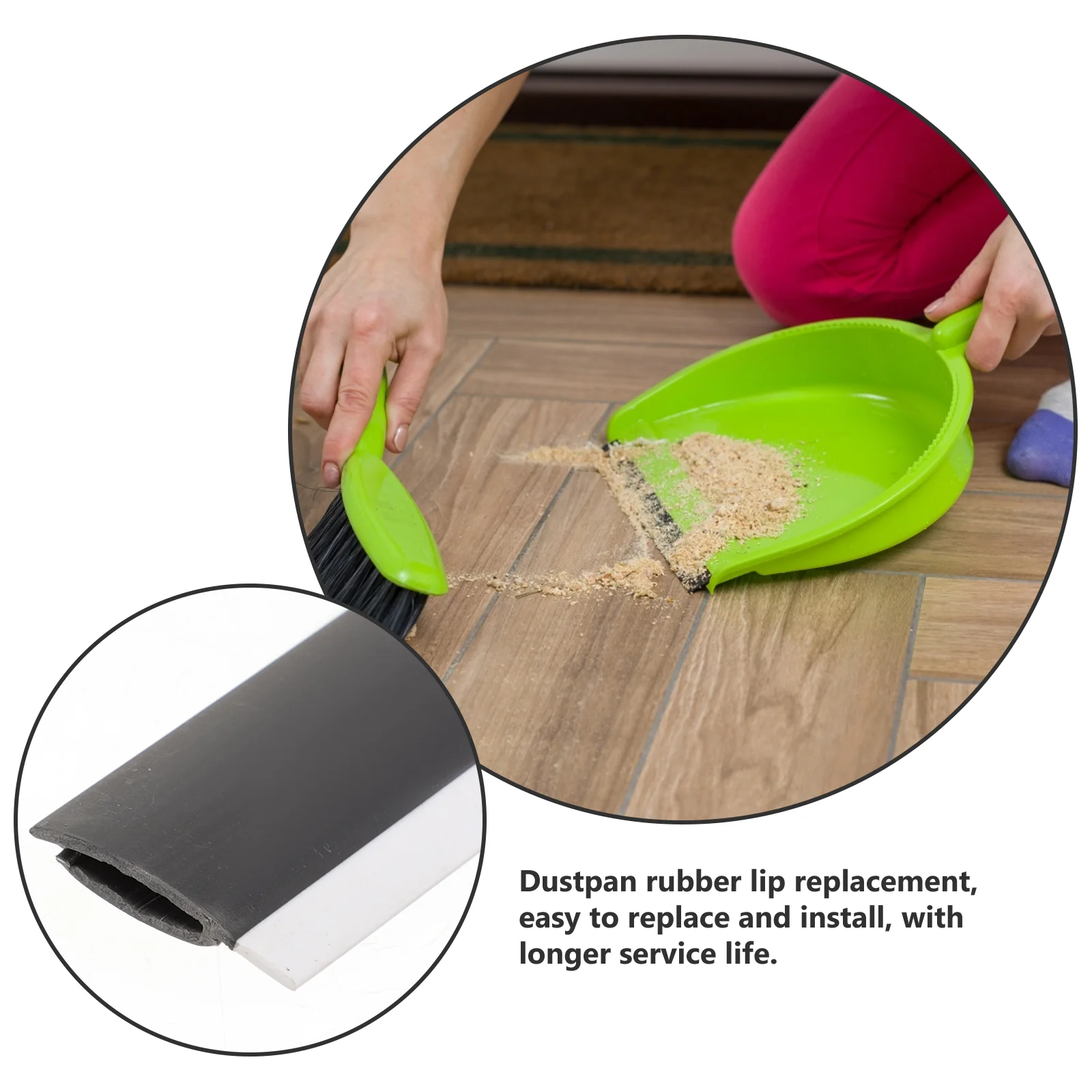 4 Pcs Spatula Dustpan Rubber Strip Ash Bucket Edge Garbage Entrance Soft Pressure Accessories Lips Scraper