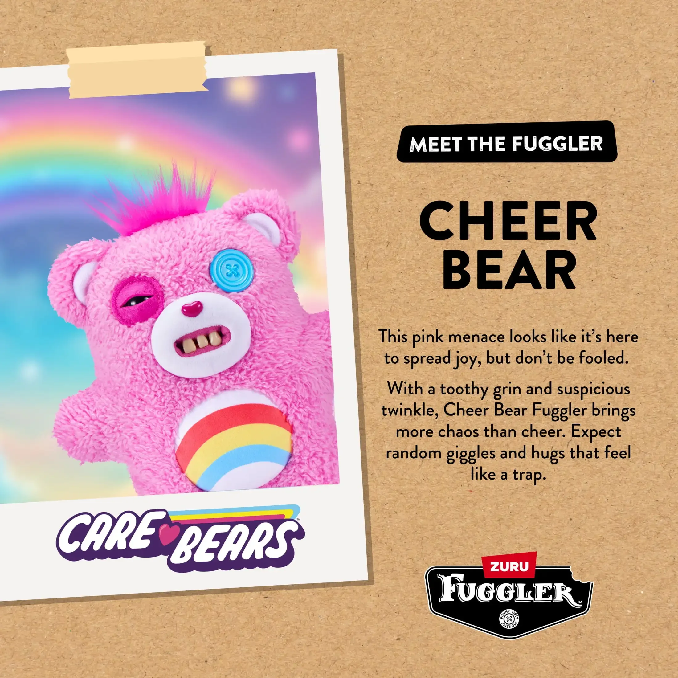 Fuggler Care Bears Funny Ugly Teeth Monster Stuffed Animal Toys Cartoon Character Toys Great All Star Collection Doll Gifts 22CM