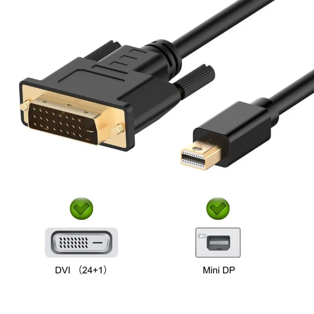 

Адаптер монитора проектора, видеокабель 1,8 м, конвертер, кабель Mini DP в DVI, мини-дисплей, порт в DVI