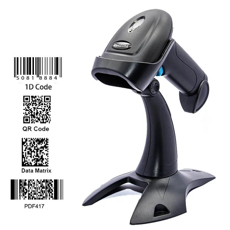 Wired Barcode Scanner or 1D 2D Wireless Handheld Barcode Reader or Bluetooth Scanner 2d QR Code Reader PDF417 Bar Scanner