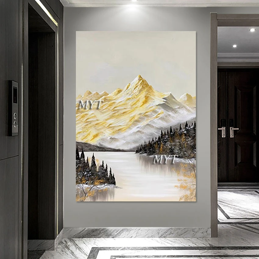 

High Quality Mountain Abstract Texture Handmade Beautiful Scenery Oil Painting On Canvas Decorative Items For Home Wall Picture