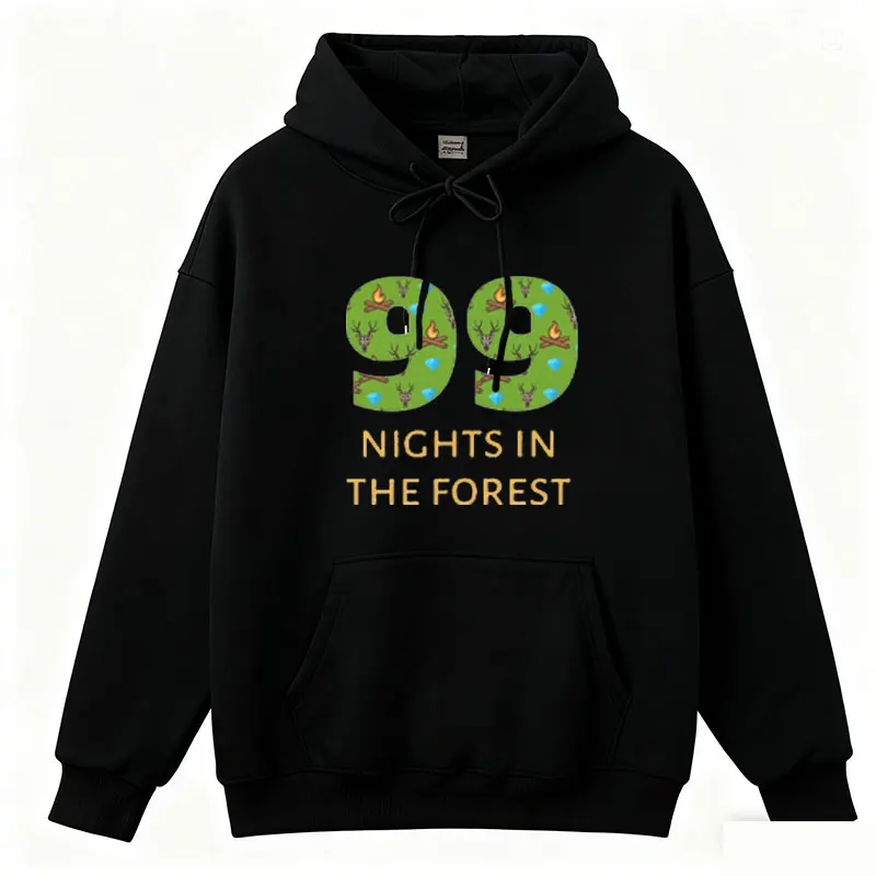 99 Nights in The Forest Horror Hoodie Game Team Player Gift Funny Hoody Adjusting Rope Casual Autumn Long Sleeve Pullover Tops