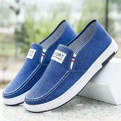 Shallow Mouth Canvas Shoes 2024 Autumn New Old Beijing Cloth Shoes Flat Bottom Low Top Casual Board Shoes for Men