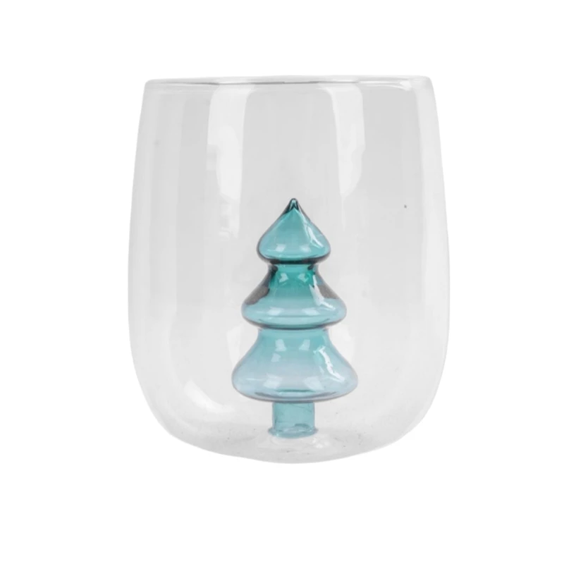 

Durable Glass Christmas Tree Theme Mugs for Daily Use and Christmas Celebration