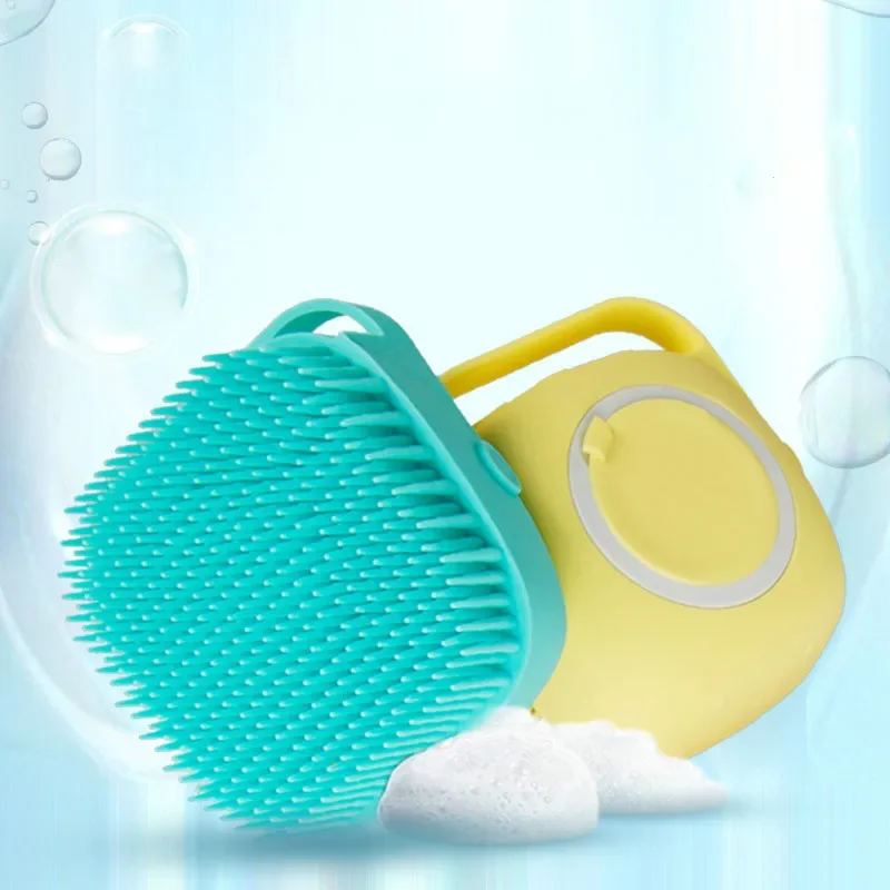 

Pet Dog Shampoo Brush 2.7oz/80ml Cat Massage Comb Grooming Scrubber Brush for Bathing Short Hair Soft Silicone Rubber Brushes
