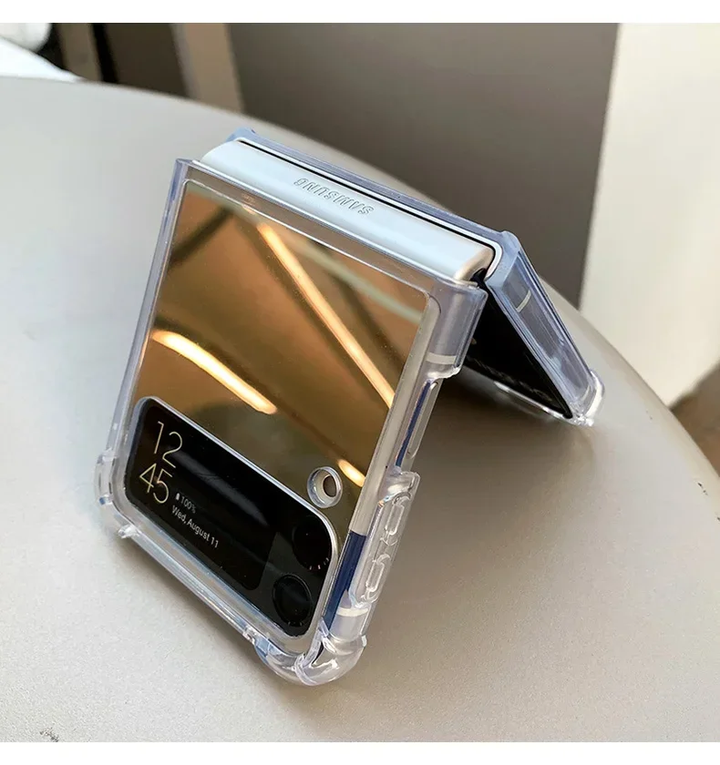Luxuriöse Handyhülle mit Make-up-Spiegel für Damen und Mädchen, passend für Samsung Galaxy Z Flip 3 4 5 6 7 FE Flip7 Flip6 5G, schlanke, robuste Schutzhülle. – Detail 6