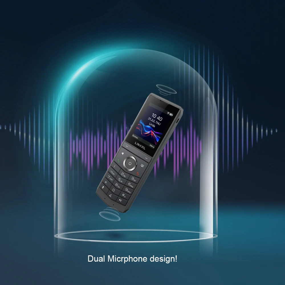 LINKVIL هاتف فيديو لاسلكي واي فاي SIP VoIP محمول باليد قابس أمريكي لمكتب الفنادق المنزلية - هاتف SIP محمول بمروحة صوتية #3