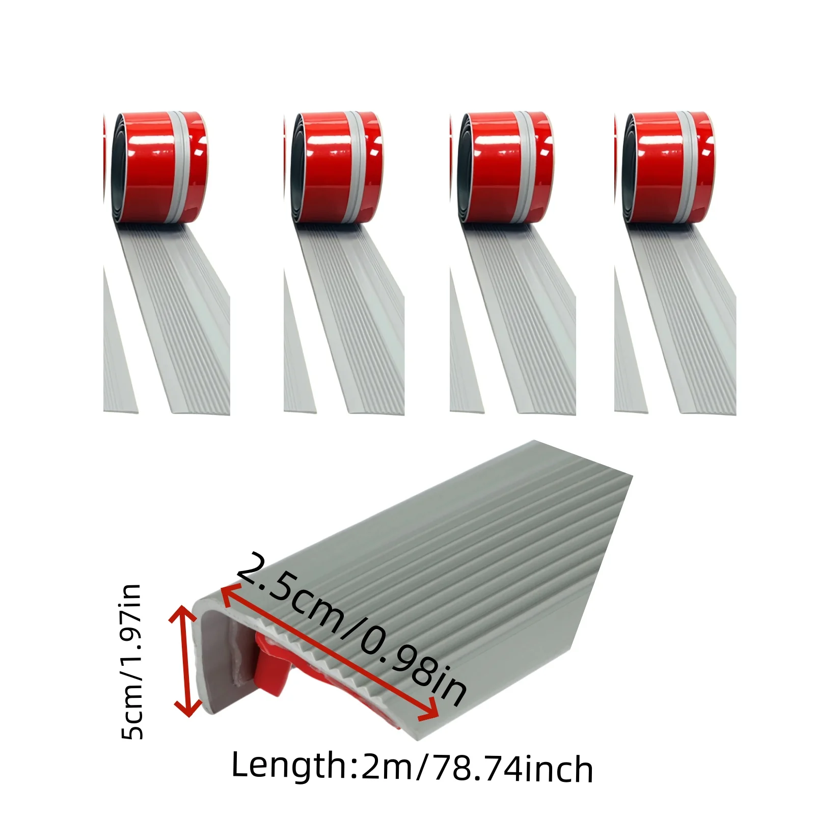 1 Roll 2m/78.74in Stair Edge Protector Non-slip Stair Nose Edging Self-Adhesive PVC Stair Edge Trim L-Shape Waterproof Step Edge image 2
