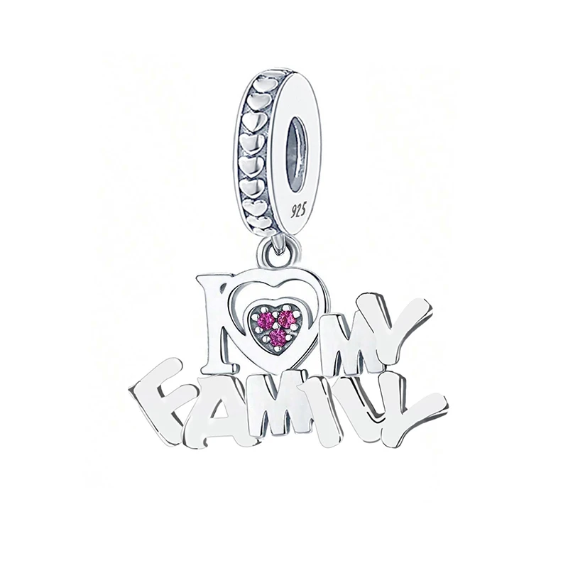 925 Sterling Silver Cute Pink Heart Series Pendants Bead Fit Diy Bracelet Necklace Making Gift Of High Quality Fine Jewelry