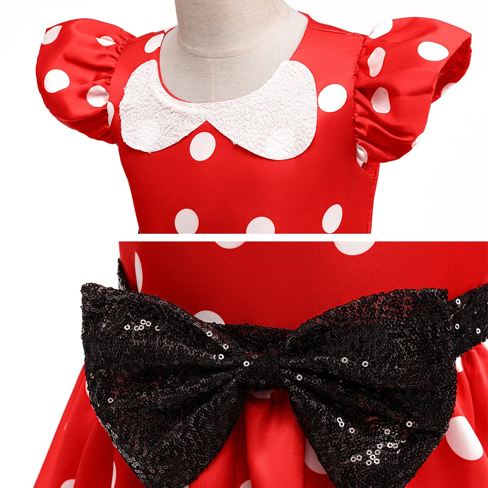 Baby Girl Mickey Dress Up Dresses Child Girl Halloween Mickey Mouse Cosplay Costume Sequin Dot Princess Birthday Party Outfits