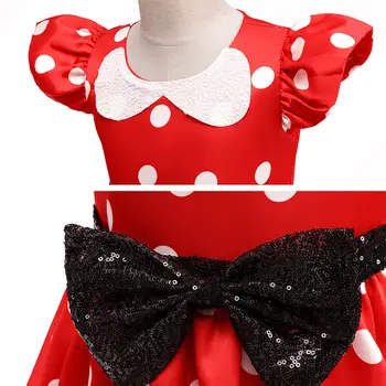 女嬰米奇裝扮洋裝 兒童女孩萬聖節米妮角色扮演服裝亮片圓點公主生日派對服裝 10 最佳銷售 小米妮 - №10