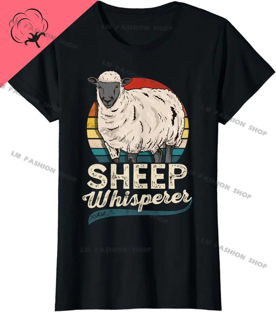 NEW! Sheep Whisperer Sheep Farmer Gift Idea Graphic TShirts Men's Clothing Short Sleeve Tops Cotton Tees Women's Printed T-Shirt