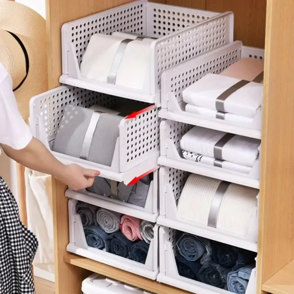 Folding Partition Drawers Snacks Organizing Boxes Bedroom Office Stackable Plastic Organizers Closet Panties Storage Box Home