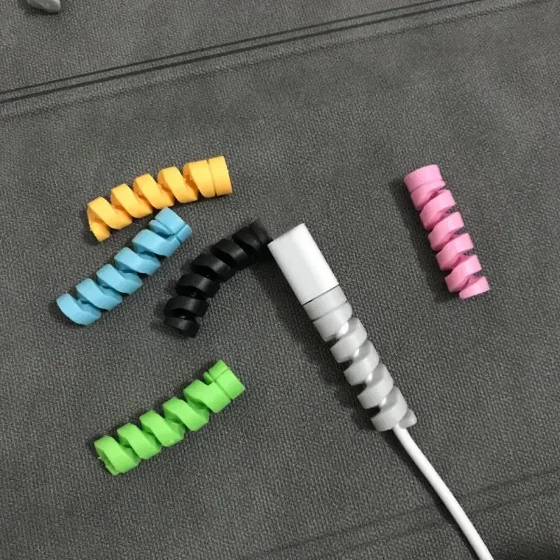 Cable Protector Silicone Bobbin Winder Wire Protector for USB Charger Cord Cable Protective Cover Cable Winder Clip