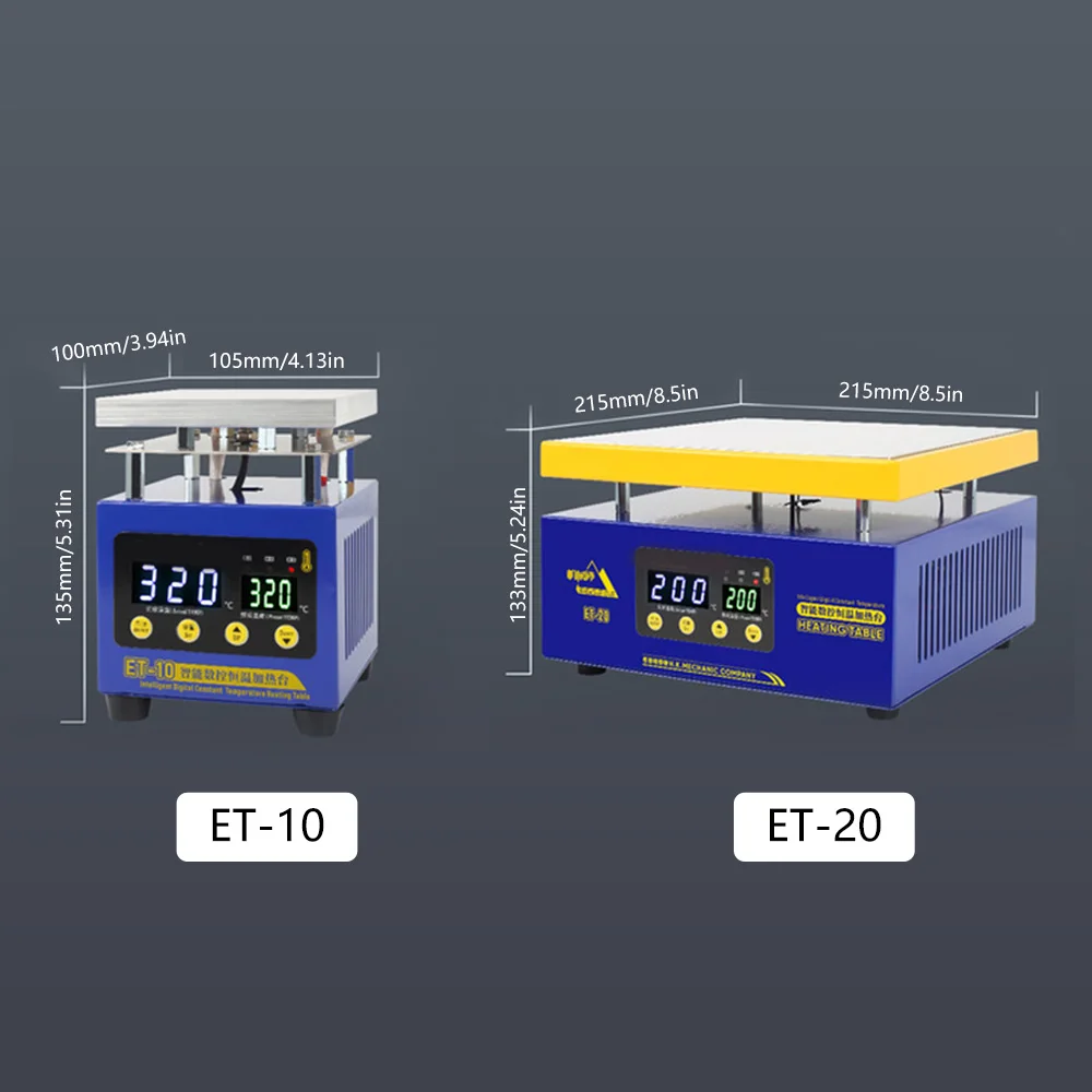 ET10 ET20 Heating Table Intelligent Digital Constant Temperature For Middle Frame Removing BGA Reballing PCB Preheating Platform