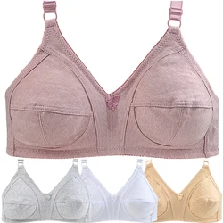 Soft Wire Free Bra For Women Plus Size Bras Comfortable Underwear Cotton unlined Lingerie Big Cup 48D C