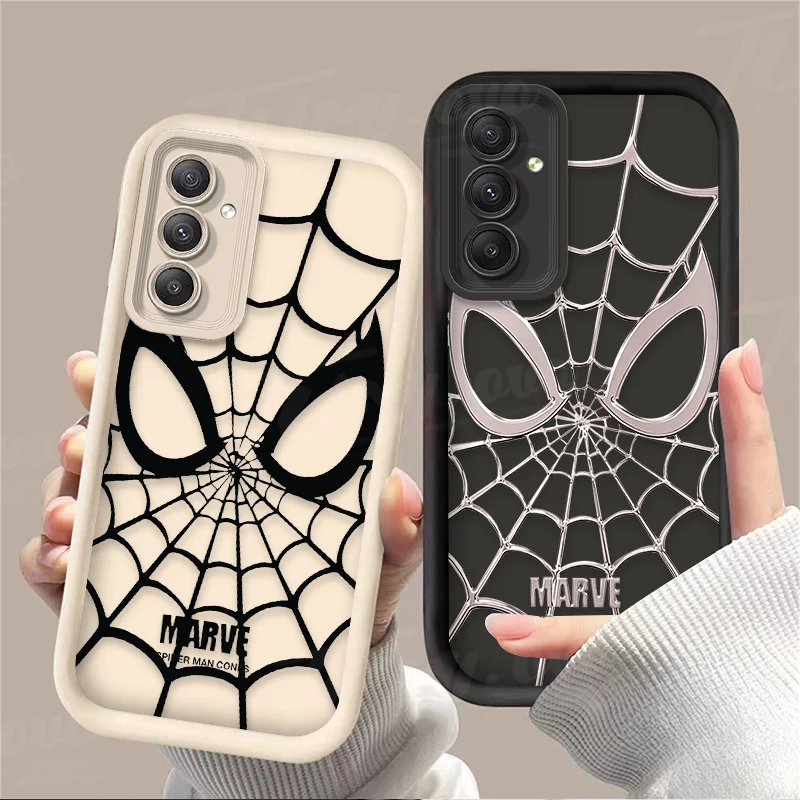 Marvel Spider Man Metals Grid Case for Samsung Galaxy A55 A35 A25 A15 A05 A05S A24 A13 A23 A12 A22 A32 A52 A52S A72 A11 Capa