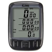 AA79 New Sunding SD 563B Waterproof LCD Display Cycling Bike Bicycle Computer Odometer Speedometer With Green Backlight