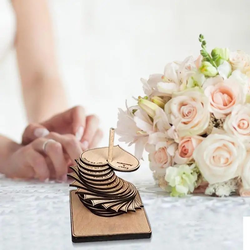 DIY Heart Unique Wedding Guest Book Decoration Blessing Name Guest Books Signature Wooden Guest Book Alternative