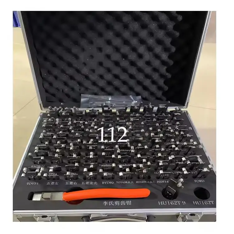 Original LISHI 112 Uds 2 en 1 Juego de herramientas profesionales universales suministros de cerrajería y juego de selección de cerradura para cerraduras de coche