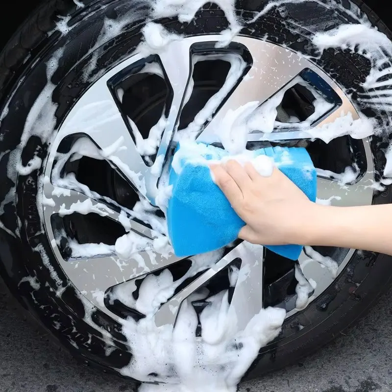 High Density Absorbent Mesh Sponge Brush Cross Cut Sponge Car Wash Tool Non-Injurious Body Absorbent Cleaning Brush car wash