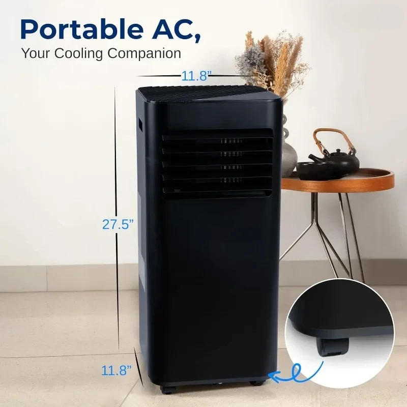 Unidade de resfriamento A/C doméstica compacta de ar condicionado portátil com desumidificador e modos de ventilador integrados, inclui kit de montagem em janela