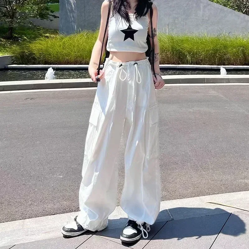 Spring Summer Korean Women's Pants Street Loose Streetwear Harajuku Straight Overalls Pants Y2k Pants Sweatpants Joggers Women
