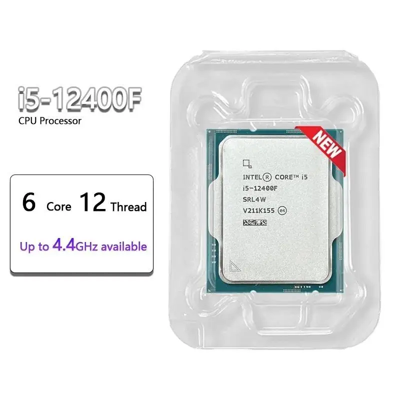 New! Intel Core i5-12400F i5 12400F 2.5 GHz 6-Core 12-Thread CPU 10NM L3=18M 65W LGA 1700 New but without cooler