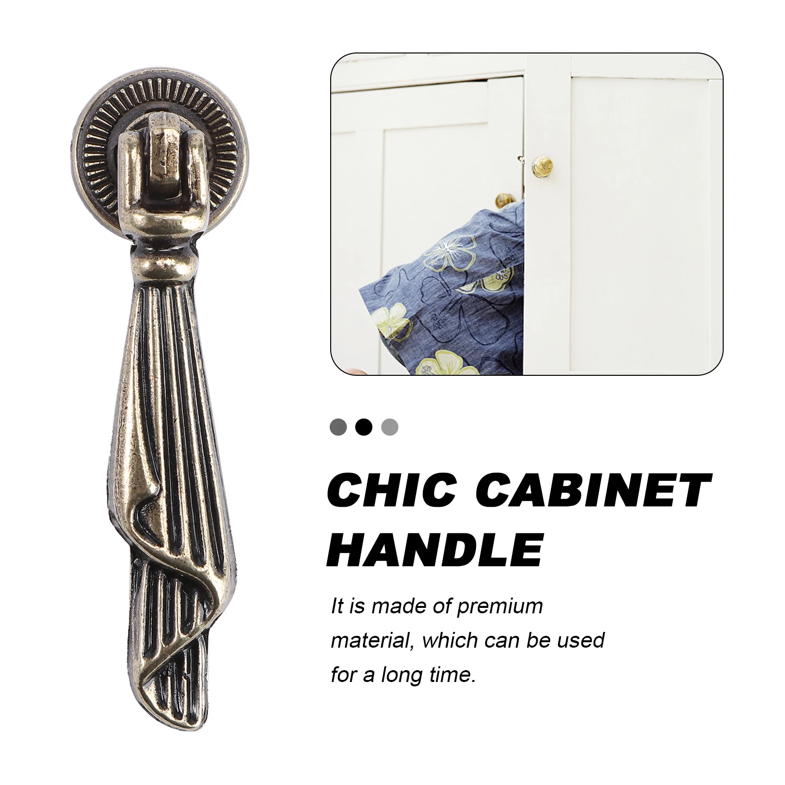 

4pcs Alloy Retro Wardrobe Pull H Pull Ring les Smooth Edge Furniture Knob Decorative Door H Cabinet Hardware