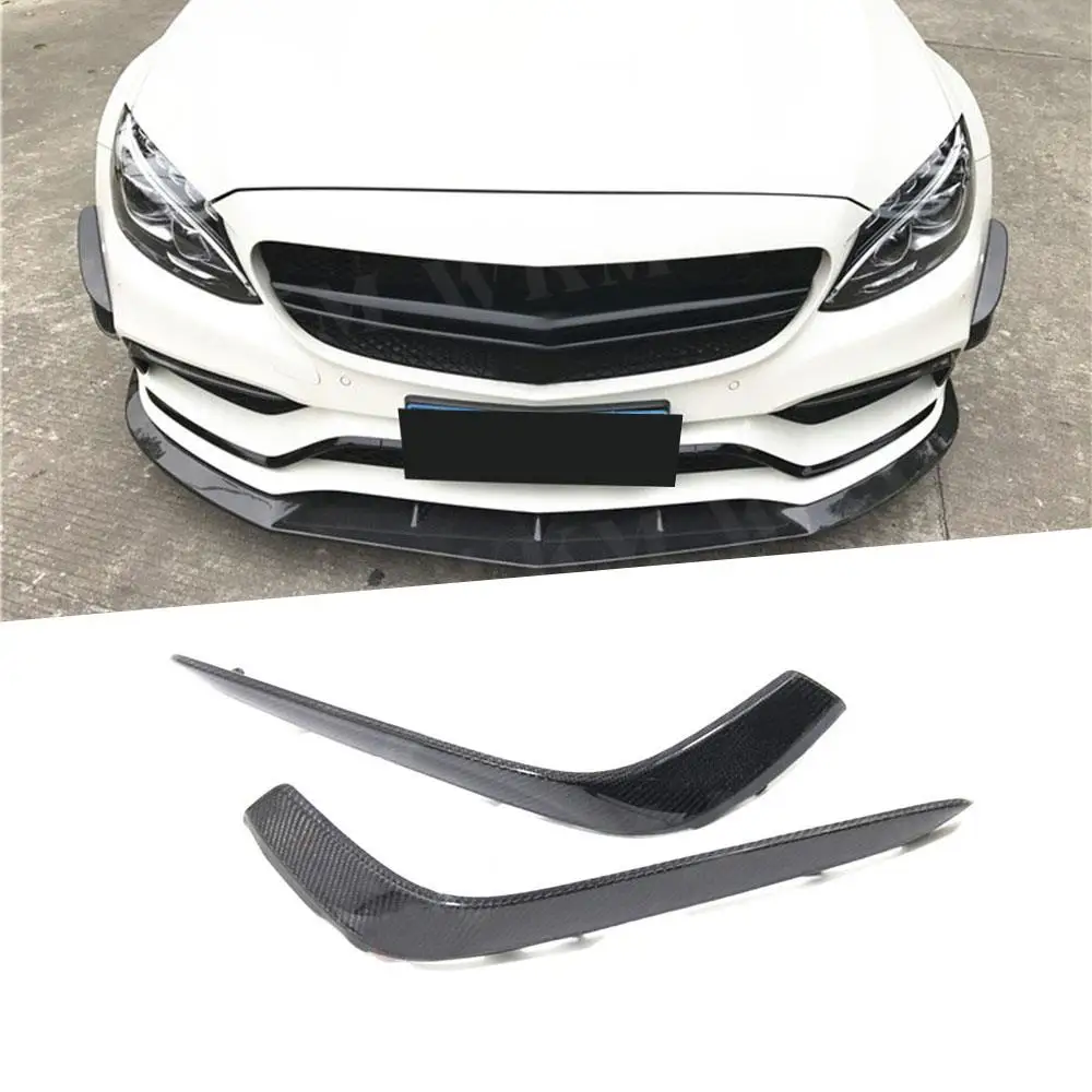 

For C Class Carbon Fiber Front Bumper Foglamp Eyelids Trim For Mercedes Benz W205 C63 For AMG C205 C260 C300 Sedan Coupe 2015-17