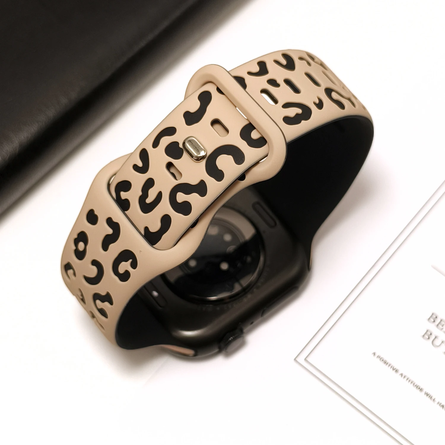 حزام بطبعة الفهد بلونين لساعة أبل S10 حزام 42 مللي متر 46 مللي متر 45 مللي متر 44 41 40 38 مللي متر حزام سيليكون رياضي لسلسلة IWatch 987 #3