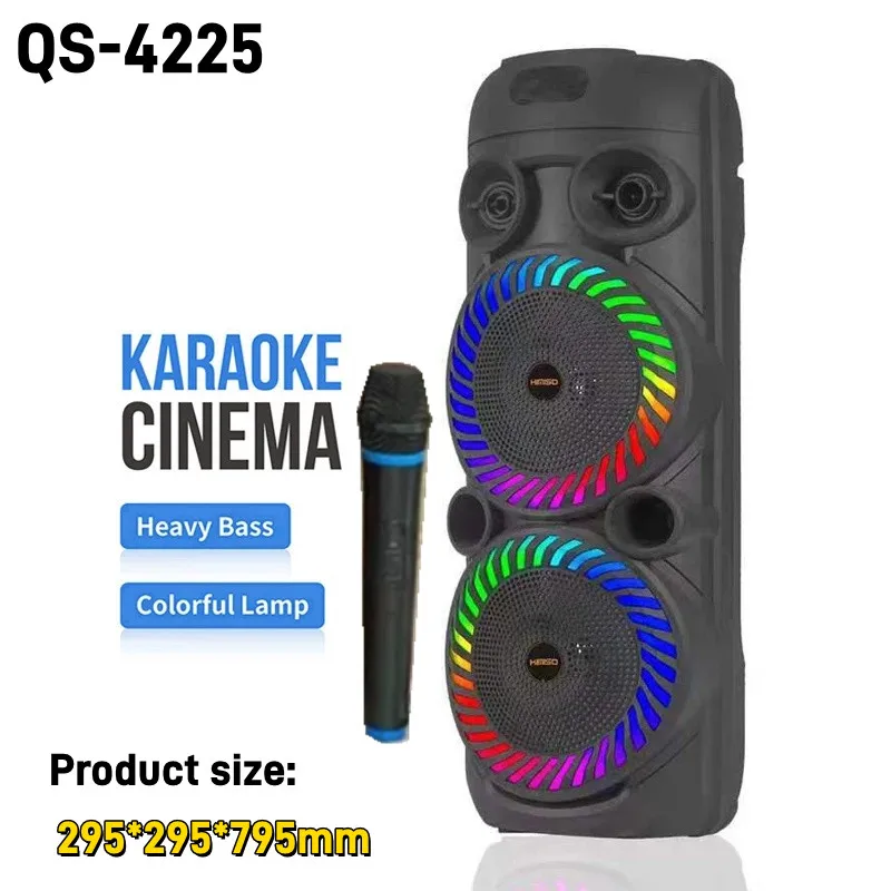 Portable Wireless Bluetooth Speaker Double 8inch Horn Speaker 2000W Peak Value Big Power Multi Function Karaoke With Remote/mic