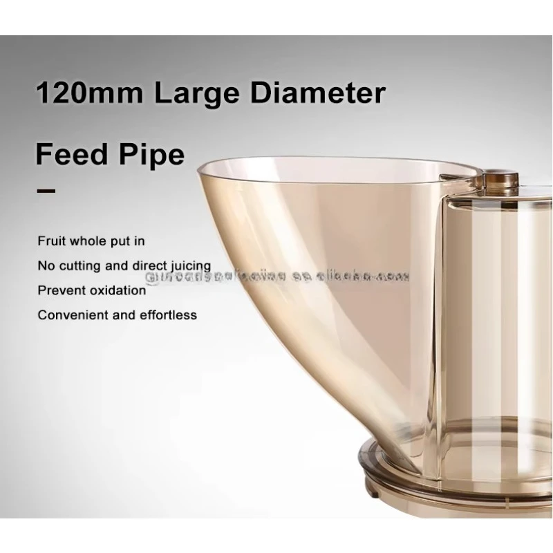 1200W Stainless Steel No Need Cutting Auto Feeding Big Mouth Inlet Cold Press Slow Juicer Machine for Commercial