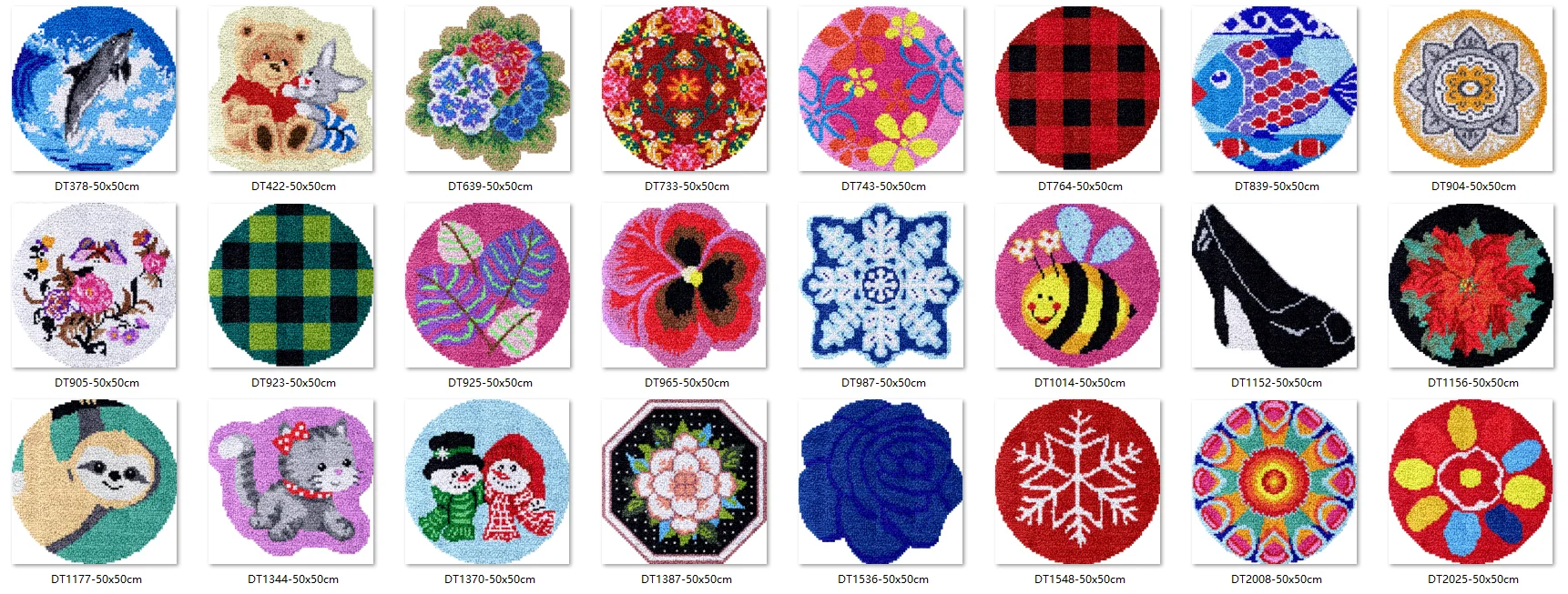 

Unfinished Latch Hook Kits, Acrylic Yarn, Embroidery Cushion, Front Cross Stitch, Carpet, 50-50CM Sunflowers Latch Hook Rug