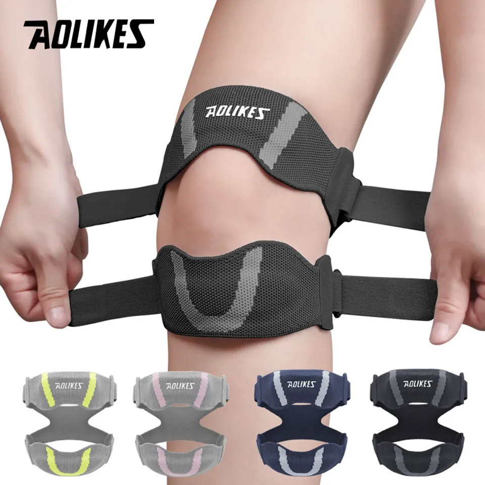 AOLIKES 1PCS Knee Braces for Knee Pain,Patella Knee Support Strap,Adjustable Patellar Tendon Stabilizer Band for Basketball