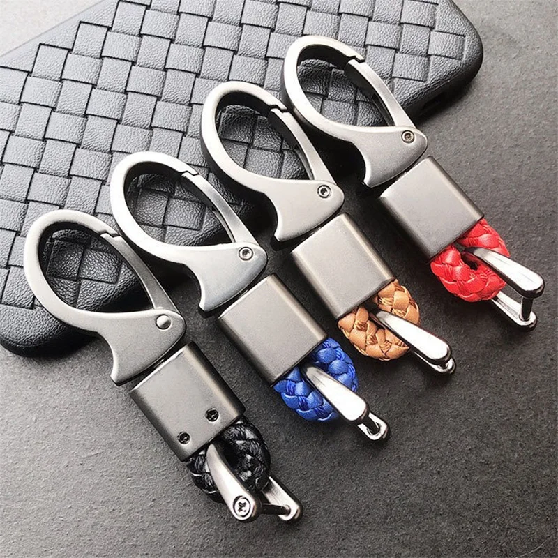 NEW Car Key Holder Key Rings Key Chain Hand Woven Horseshoe Buckle Keychain Metal Keyring for Mercedes Keychain for VW Брелок