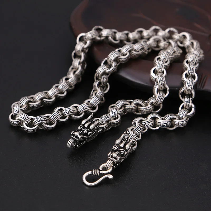 925 sterling silver men classic retro thai silver master airflow stylish pattern faucet men necklace