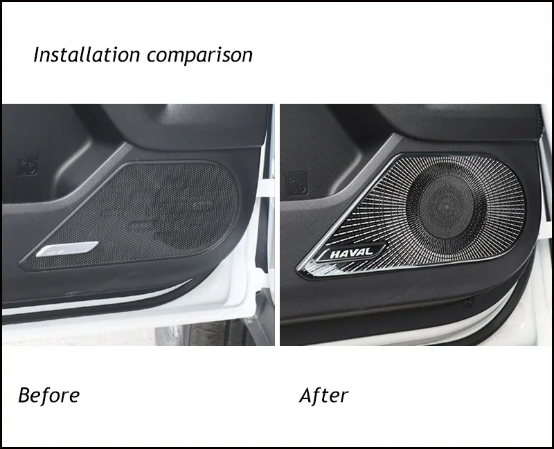 Stainless Steel Interior Door Stereo Speaker Audio Ring Cover Sound Frame Decoration Trim For Haval Dargo 2021-2025