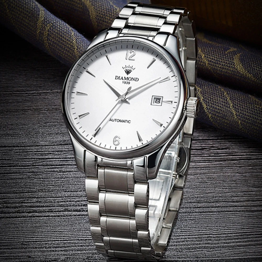 Shanghai Diamond Automatic Watch 38mm Dress Watch Men Mechanical Wristwatches 1939 Luxury Fashion Business Clocks Sapphire Glass