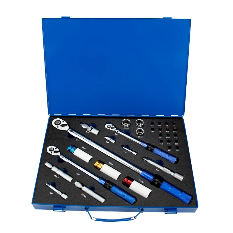 33-Piece Set, Adjustable Torque Torque Wrench, Fast Torque Wrench, High Precision, Kilogram Wrench, Auto Repair, Spark Plug