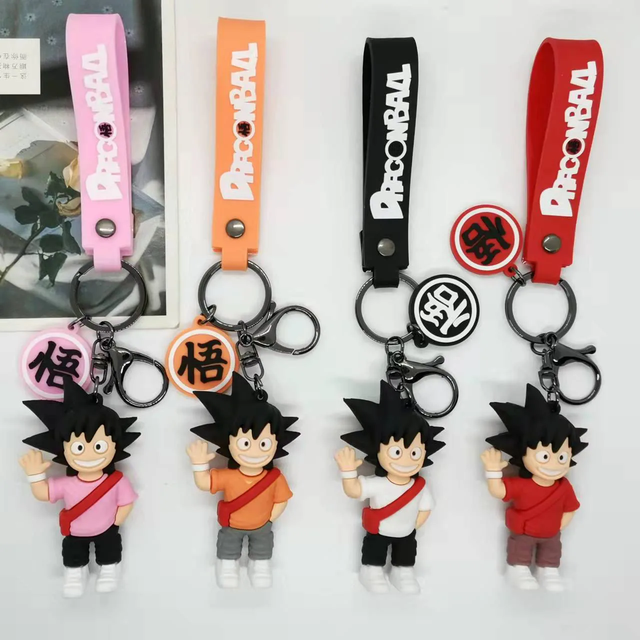 Anime Dragon Ball Keychain Fashion Jewelry Son Goku Vegeta Piccolo Action Figures PVC Key Ring for Men Women Bag Pendant