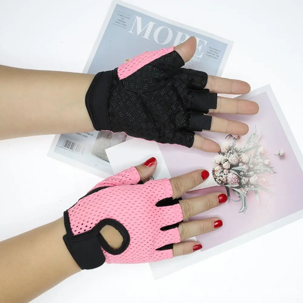Bodybuilding Workout Cycling Fingerless Gloves Non-slip Gym Training Sport Gloves Breathable Fitness Gloves Men Women