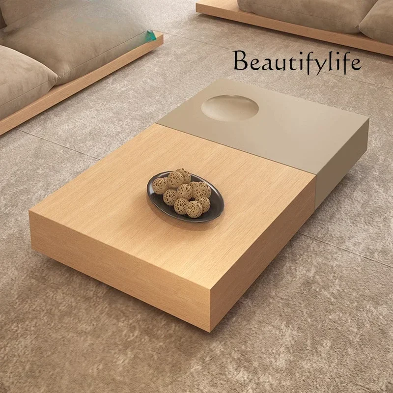 Tt Japanese-style Wabi Wind Log Color Coffee Table Creative Designer Modern Simple Color Matching Combination Coffee Table