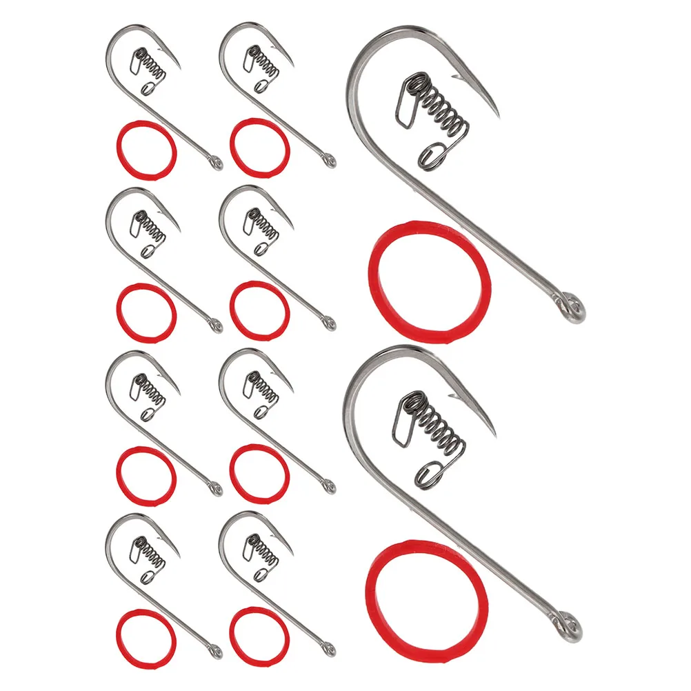 

10pcs Live Shrimp Fishing Hooks Durable Barbed Hooks for Freshwater Saltwater Bait Stopper Metal Carbon Steel Fishhooks