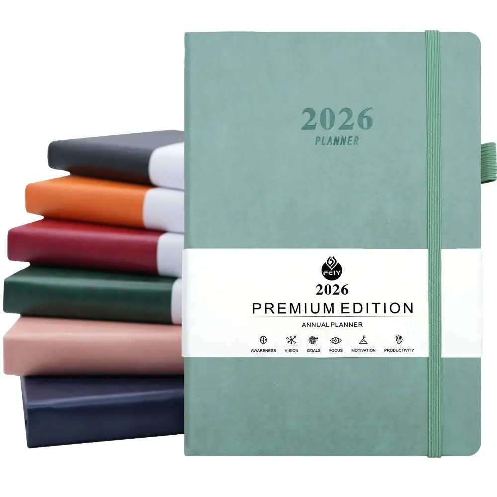 

English 2026 Schedule Planner Notepad Wear-resistant Bookmark 365 Days Efficiency Notebook 12 Months Thick Paper
