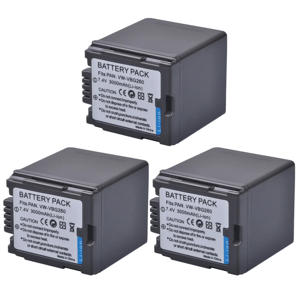 

Аккумулятор VW-VBG260, 3000 мАч, замена для видеокамеры Panasonic SDR-SD600 SD700 SDR-H80S AG-HMC73MC, длительная запись